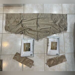 CHF & You Empire Silk Lined Curtain Panel Beige 75% Silk 40x84 in